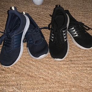 2 pairs boys sneakers black navy
